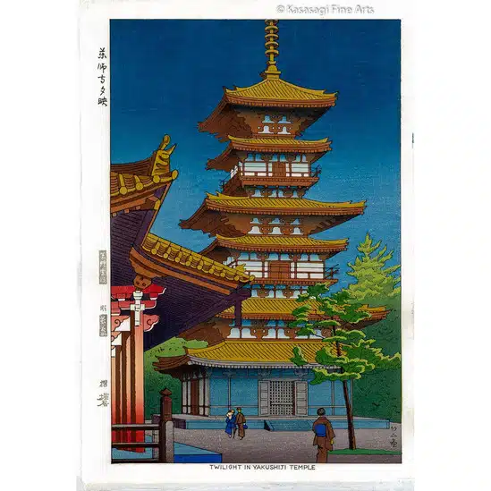 Takeji Asano Woodblock Twilight In Yakushiji Temple