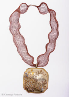 Antique Satsuma Mount Fuji Pendant On Chain