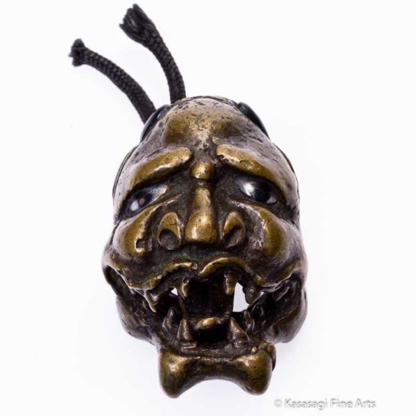Antique Bronze Oni Demon Netsuke