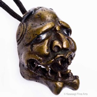 Antique Bronze Oni Demon Netsuke