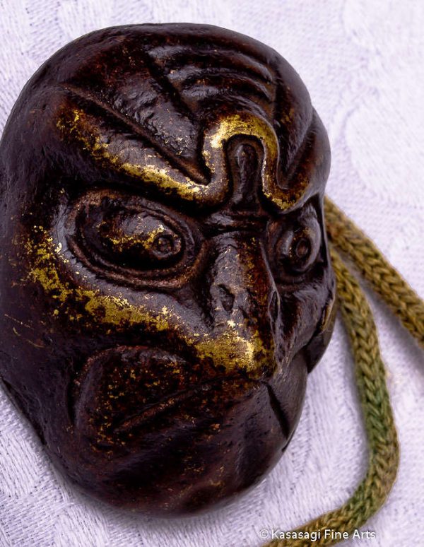 Bronze Kagura Mask Netsuke