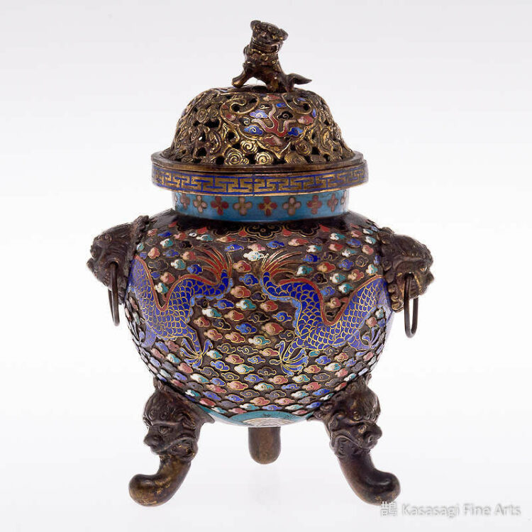 Antique Cloisonne Dragon Koro