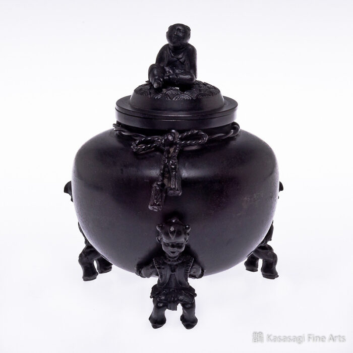 Bronze Signed Japanese Koro With Bosatsu