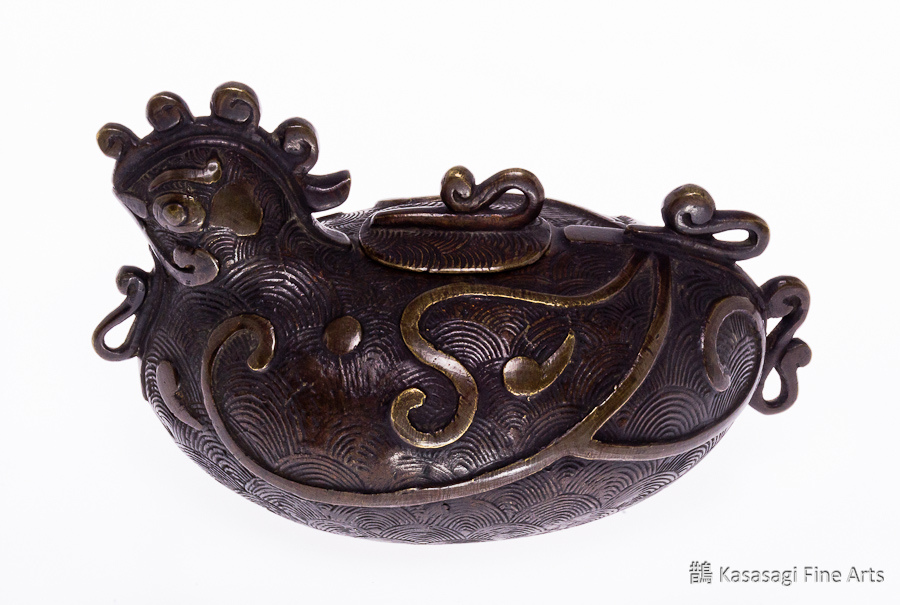 Rare Antique Bronze Hen Koro