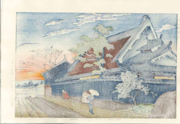 Takeji Asano Woodblock Twilight In Nara Village