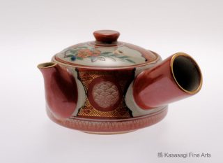 Late Meiji Era Kutani Kyusu Teapot