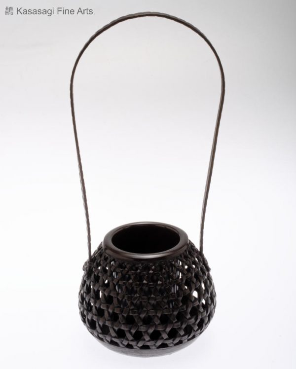 Bronze Basket Weave Ikebana Vase