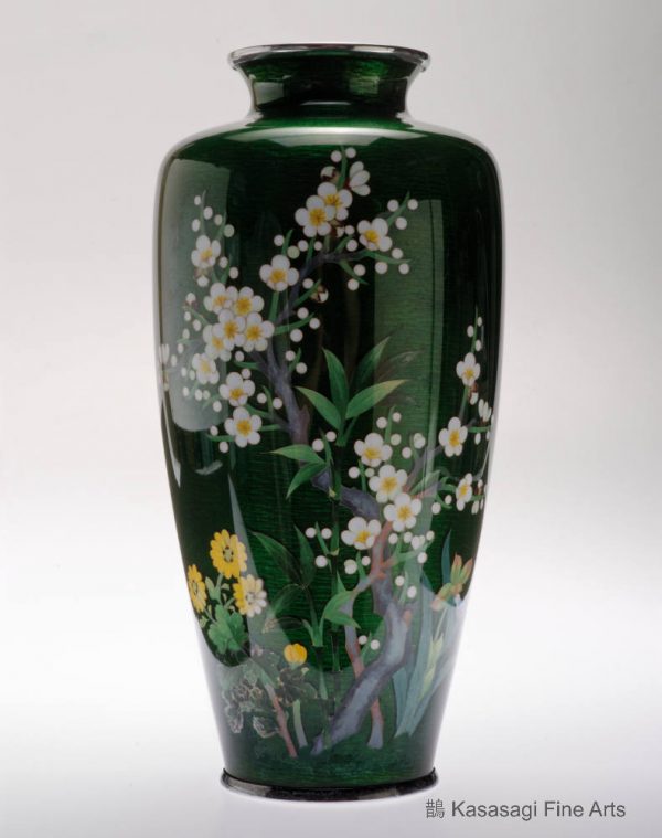 Large Ando Studio Ginbari Cloisonne Vase