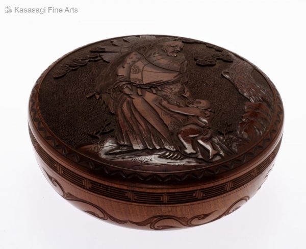 1930s Japanese Carved Lacquer Container