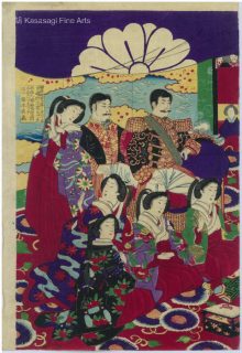 Original 1881 Chikanobu Triptych Noh Play