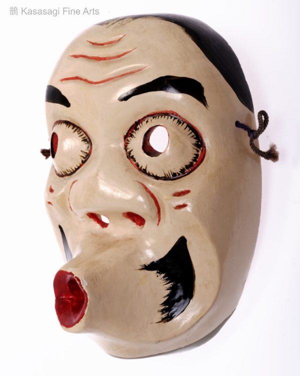 Old Japanese Hyottoko Wooden Mask