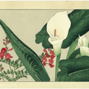 Calla Lily Woodblock Print by Kounan Tanigami