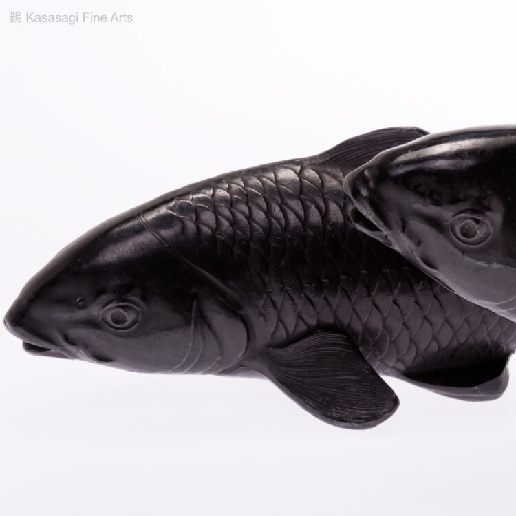 Bronze Okimono of Pair Of Swimming Carp