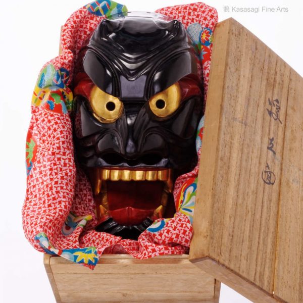 Old Japanese Furyu Mask with Signed Box