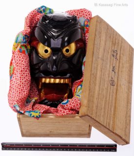 Antique Japanese Furyu Mask with Signed Box