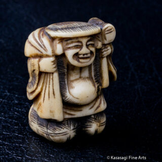 Antique Daikokuten Stag Antler Netsuke