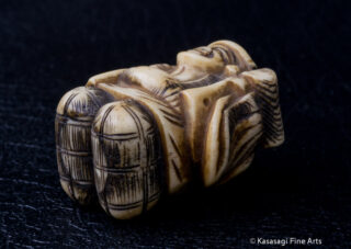Antique Daikokuten Stag Antler Netsuke