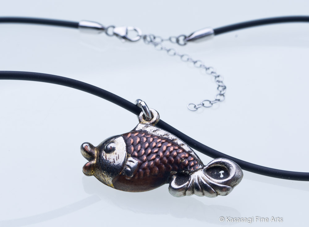 Antique Japanese Fish Pendant And Chain