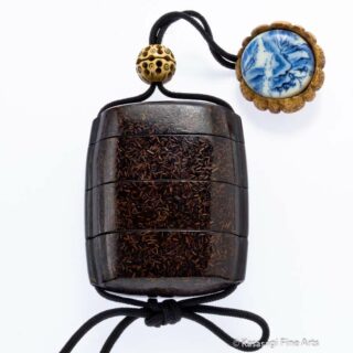Antique Lacquer And Staghorn Japanese Inro