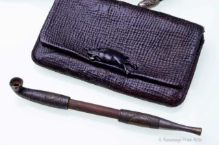 Antique Tobacco Pouch Wild Boar Clasp