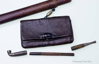 Antique Tobacco Pouch Wild Boar Clasp