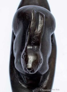 Bronze Rabbit Okimono by Hiroshi
