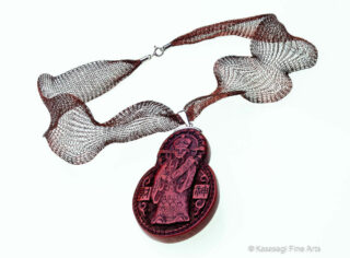 Cinnebar Pendant And Titanium Chain