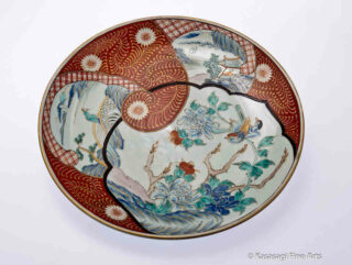 Large Edo Era Imari Charger Signed Kenryu Nen Sei