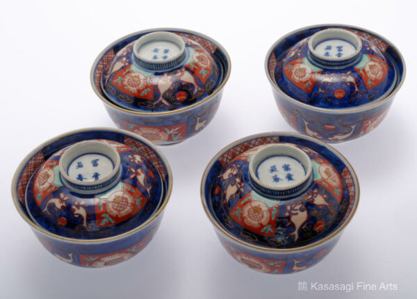Four Fuki Cho Shun IMARI Covered Bowls