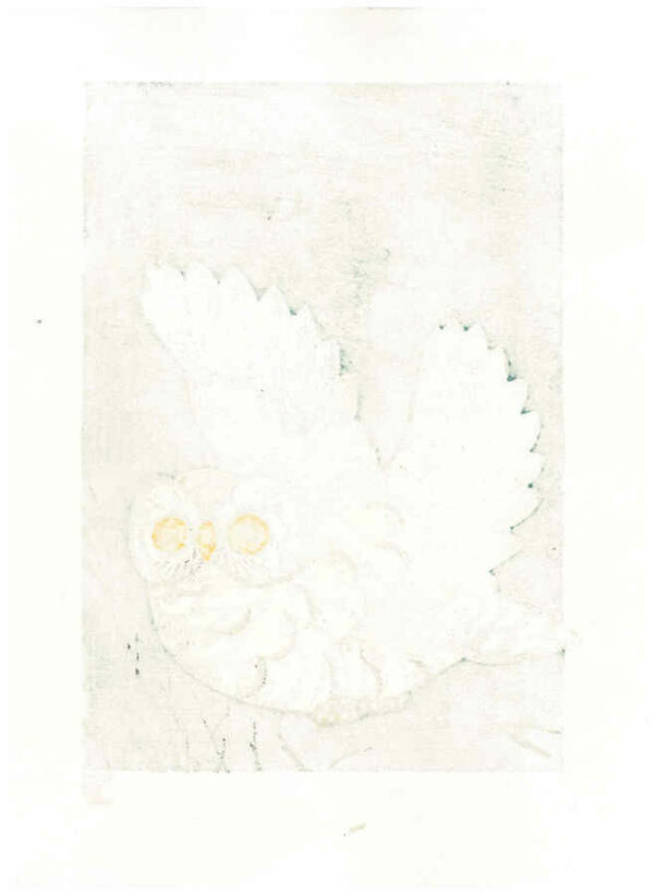 Fu Takenaka Woodblock Print Owl 3