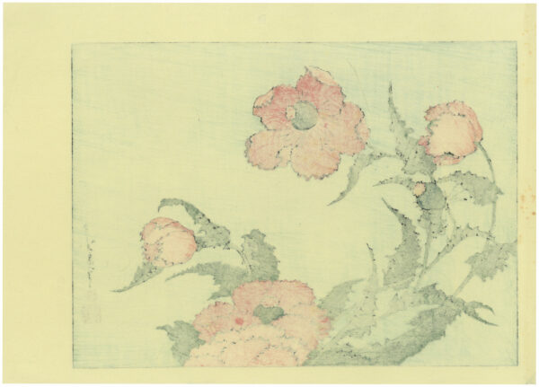 Hokusai Woodblock Print Poppies