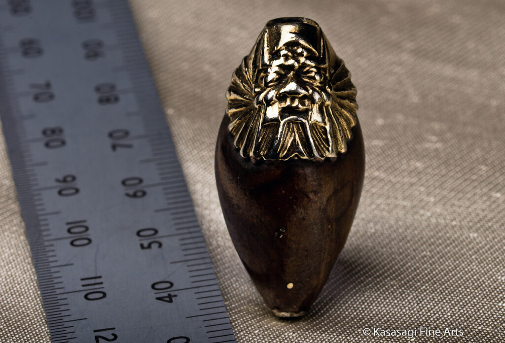 Japanese Bronze Okina Antique Ojime