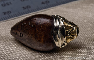 Japanese Bronze Okina Antique Ojime