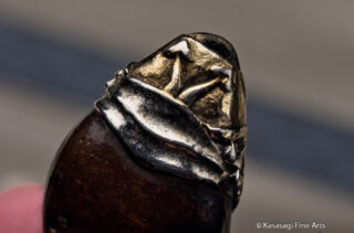 Japanese Bronze Okina Antique Ojime