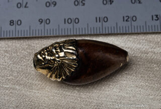 Japanese Bronze Okina Antique Ojime