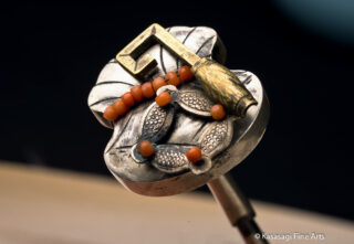 Antique Japanese Kanzashi Silver Gold And Coral