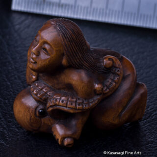 Rare Erotic Netsuke Woman and Octopus
