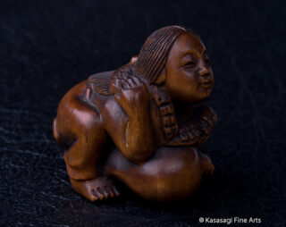 Rare Erotic Netsuke Woman and Octopus