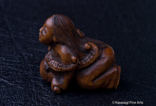 Rare Erotic Netsuke Woman and Octopus