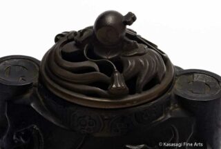 Magnificent Antique Signed Bronze Koro