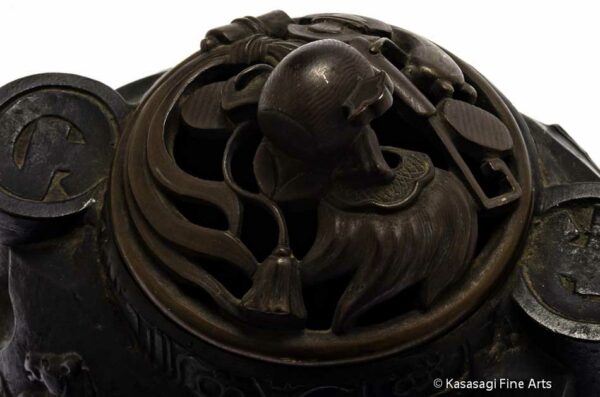 Magnificent Antique Signed Bronze Koro