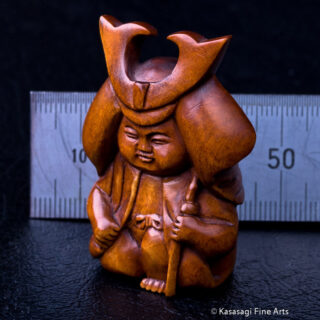 Mid 20th Century Boxwood Netsuke Samurai Boy