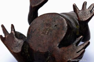 Signed Bronze Frog Okimono