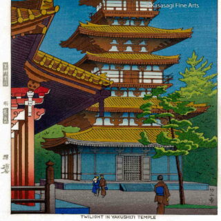 Takeji Asano Woodblock Twilight In Yakushiji Temple
