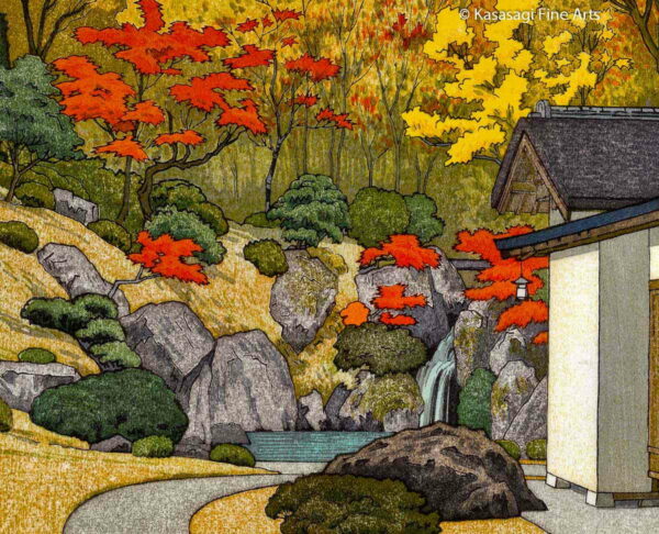 Toshi Yoshida Woodblock Print Autumn In Hakone Musuem
