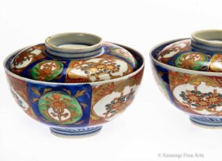 Two Kakiemon Style Covered Bowls