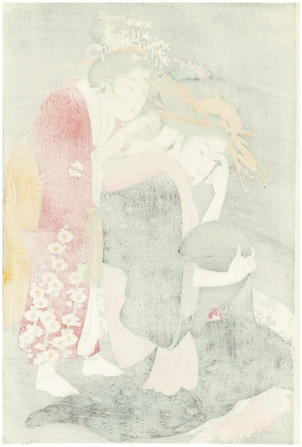 Utamaro Two Women Woodblock Print