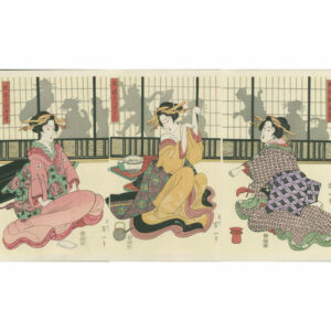 Eizen Triptych Geisha Playing The Hand Game