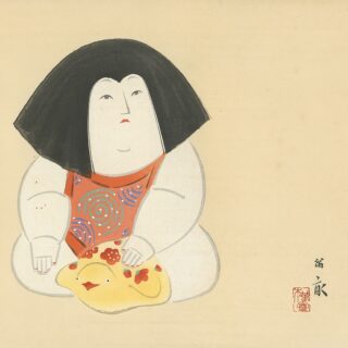 Nishizawa Tekiho Toy Woodblock Print Gosho Doll And Duck