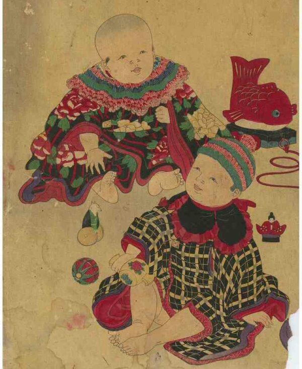 Antique Japanese Kyosen Woodblock Print
